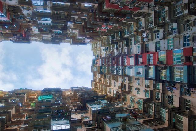 skyscraper, multicoloured, building, architecture, window, to dye, high, coloured, old, china, hong kong, hong kong, hong kong, hong kong, hong kong, hong kong
