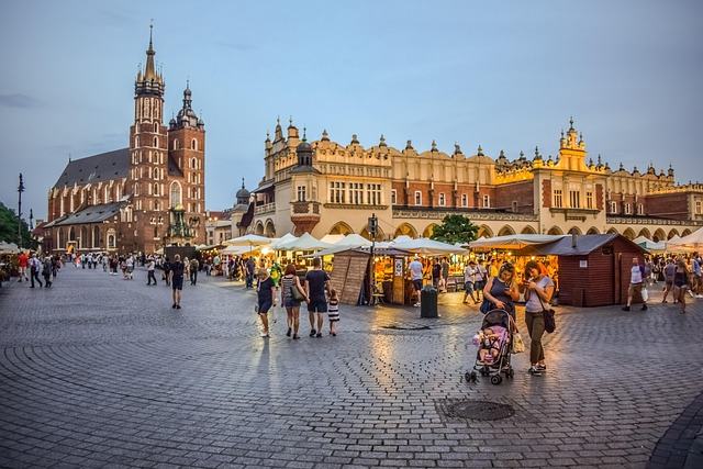 krakow, town, square, city, architecture, europe, tourism, central square, old city, unesco heritage, church, poland, evening, dusk, blue church, blue old, krakow, krakow, krakow, krakow, krakow, poland