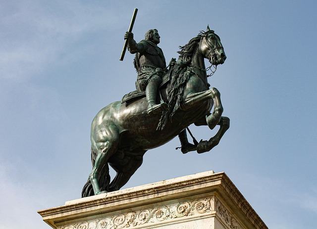 statue, horse, madrid, nature, spain, monument, art, external, bronze, history, historical, historical monument