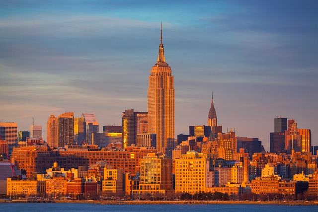 empire state building, nature, hudson, sunset, new york, ny, manhattan, united states