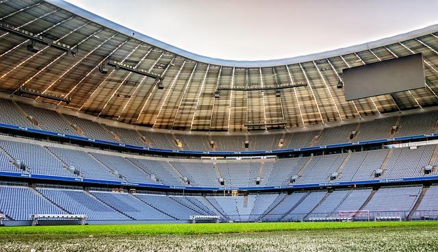 arena, stadium, soccer, lawn, allianz arena, bayern munich, football stadium, bavaria, sports, bavaria munich, alliance, insurance, munich, sports facility, architecture, seats, master, building, perspective, empty, germany, green, arena, stadium, stadium, stadium, stadium, stadium, allianz arena, football stadium, football stadium